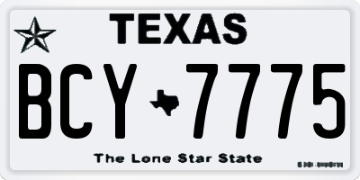 TX license plate BCY7775