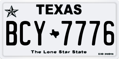 TX license plate BCY7776