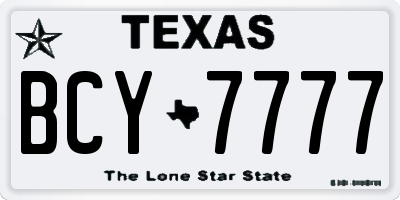 TX license plate BCY7777