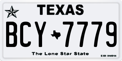 TX license plate BCY7779