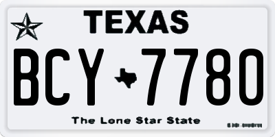 TX license plate BCY7780