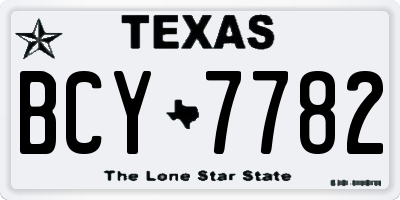 TX license plate BCY7782