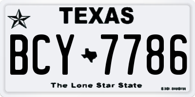 TX license plate BCY7786