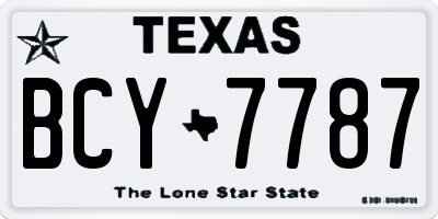 TX license plate BCY7787