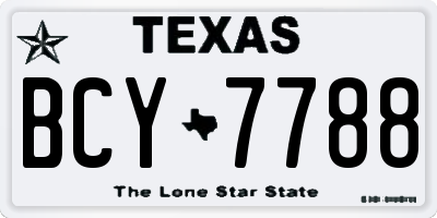TX license plate BCY7788