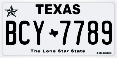 TX license plate BCY7789