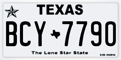TX license plate BCY7790