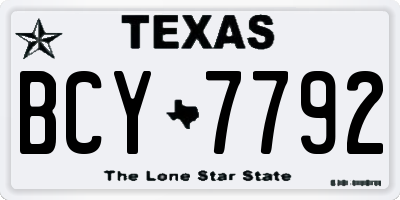 TX license plate BCY7792