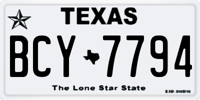 TX license plate BCY7794