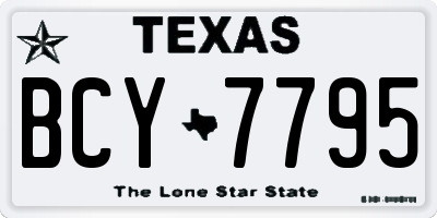 TX license plate BCY7795