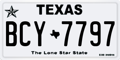 TX license plate BCY7797