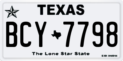 TX license plate BCY7798