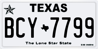 TX license plate BCY7799