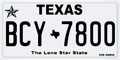 TX license plate BCY7800