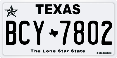 TX license plate BCY7802