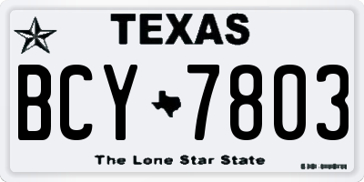 TX license plate BCY7803