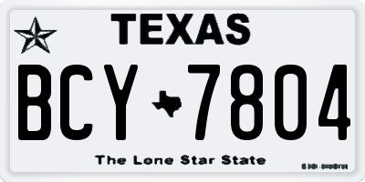 TX license plate BCY7804