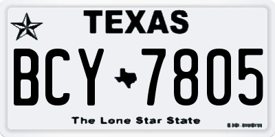 TX license plate BCY7805