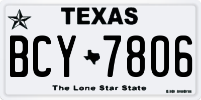 TX license plate BCY7806