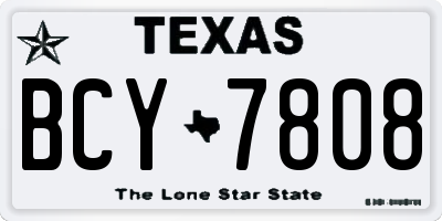 TX license plate BCY7808