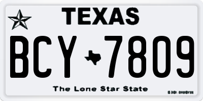 TX license plate BCY7809