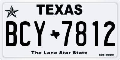TX license plate BCY7812