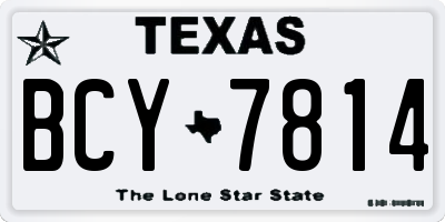 TX license plate BCY7814