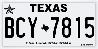TX license plate BCY7815