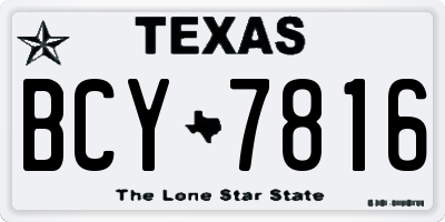 TX license plate BCY7816