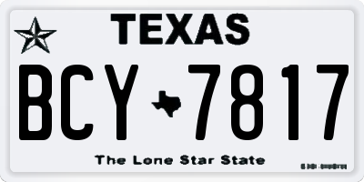 TX license plate BCY7817