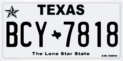TX license plate BCY7818