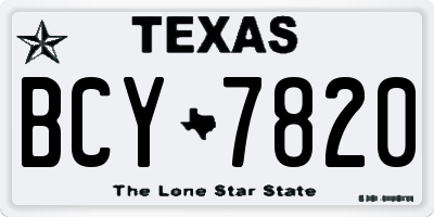 TX license plate BCY7820