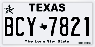 TX license plate BCY7821