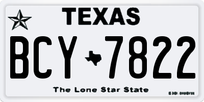 TX license plate BCY7822