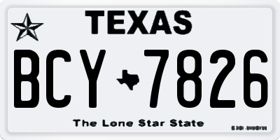 TX license plate BCY7826