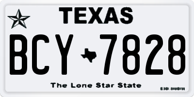 TX license plate BCY7828