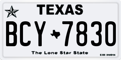 TX license plate BCY7830