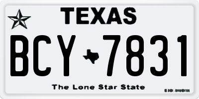 TX license plate BCY7831
