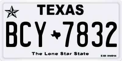 TX license plate BCY7832