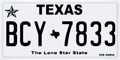 TX license plate BCY7833