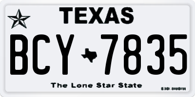 TX license plate BCY7835