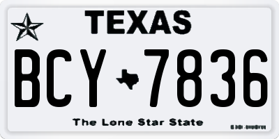 TX license plate BCY7836