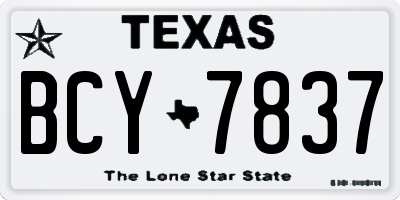 TX license plate BCY7837