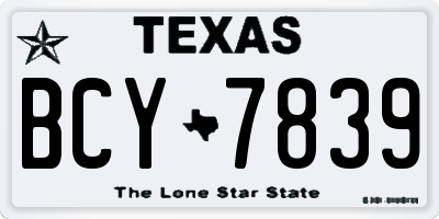 TX license plate BCY7839