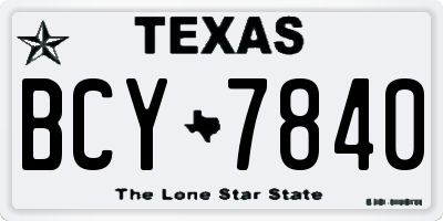 TX license plate BCY7840