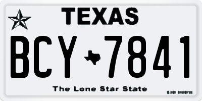 TX license plate BCY7841