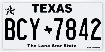 TX license plate BCY7842