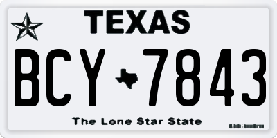 TX license plate BCY7843