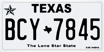 TX license plate BCY7845