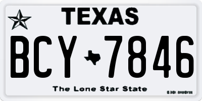 TX license plate BCY7846